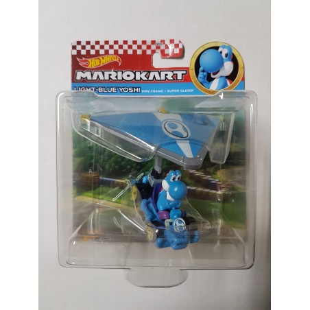 Light-Blue Yoshi (Pipe Frame + Super Glider) Hot Wheels Mario Kart