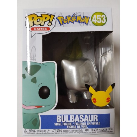 Pokemon 453 Bulbasaur Silver Metallic Funko Pop