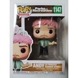 Parks and Recreation 1147 Andy as Princess Rainbow Sparkle Funko Pop