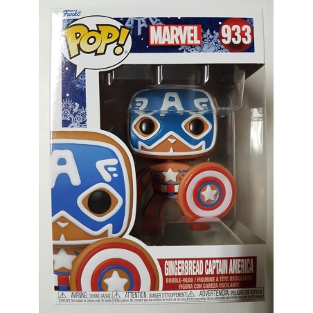 Holiday Marvel 933 Gingerbread Captain America Funko Pop