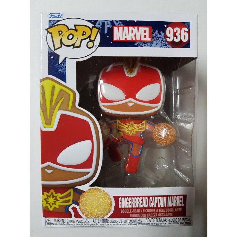 Holiday Marvel 936 Gingerbread Captain Marvel Funko Pop