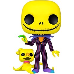 Disney 809 Jack Skellington with Zero Blacklight 10" Funko Pop