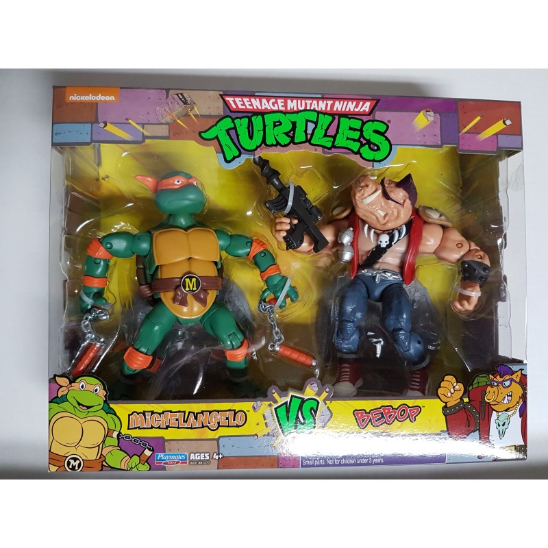 Michelangelo vs Bebop Teenage Mutant Ninja Turtles Playmates TMNT 2-Pack