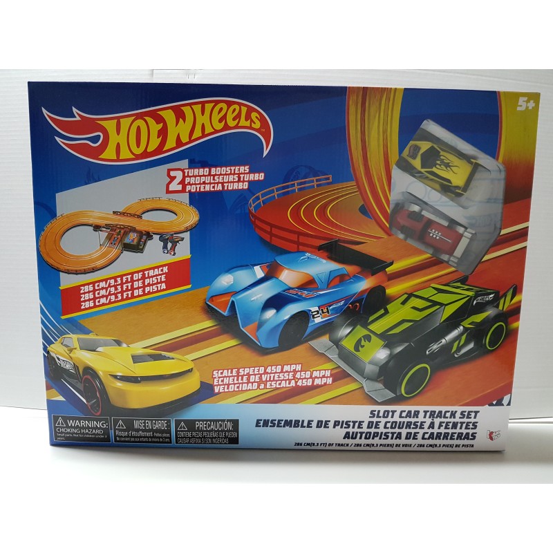 Hot Wheels Ensemble Piste de course à fentes électrique 9.3 pieds